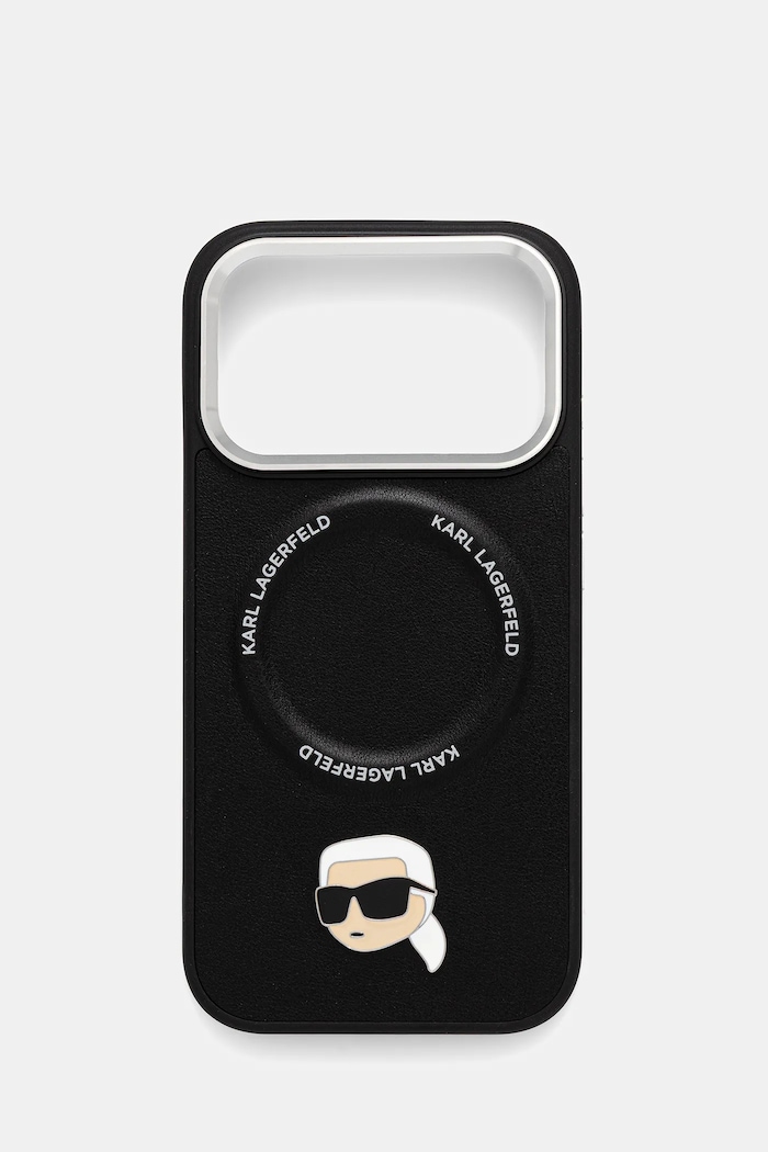 Karl Lagerfeld husă pentru telefon iPhone 17 Pro print negru KLHMP17LPSMLRKLK