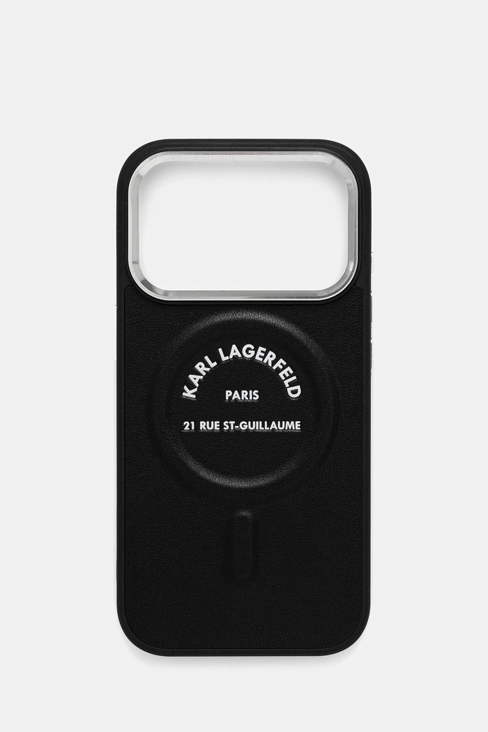 Karl Lagerfeld Husă pentru telefon iPhone 17 Pro negru KLHMP17LPSKRSGEK