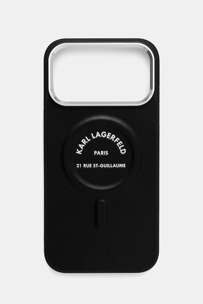 Karl Lagerfeld Husă pentru telefon iPhone 17 Pro Max negru KLHMP17XPSKRSGEK