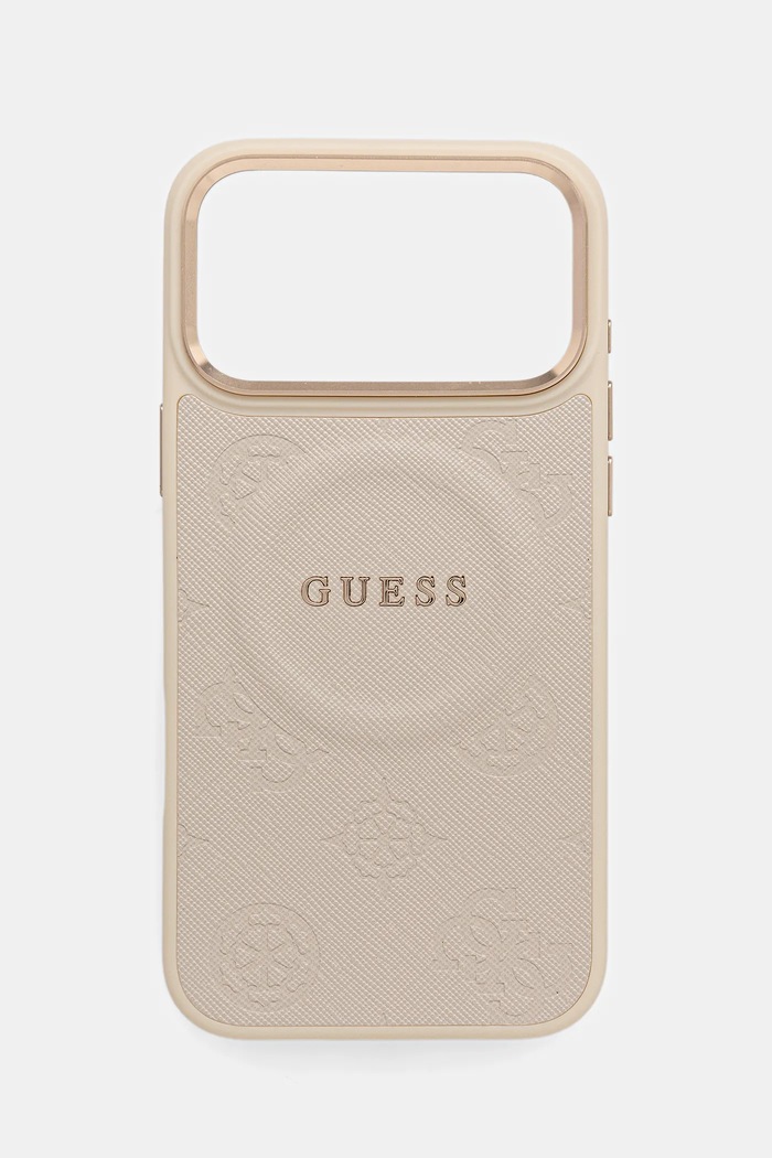 Guess Etui na telefon iPhone 17 Pro Max beżowy GUHMP17XPSAMSECE
