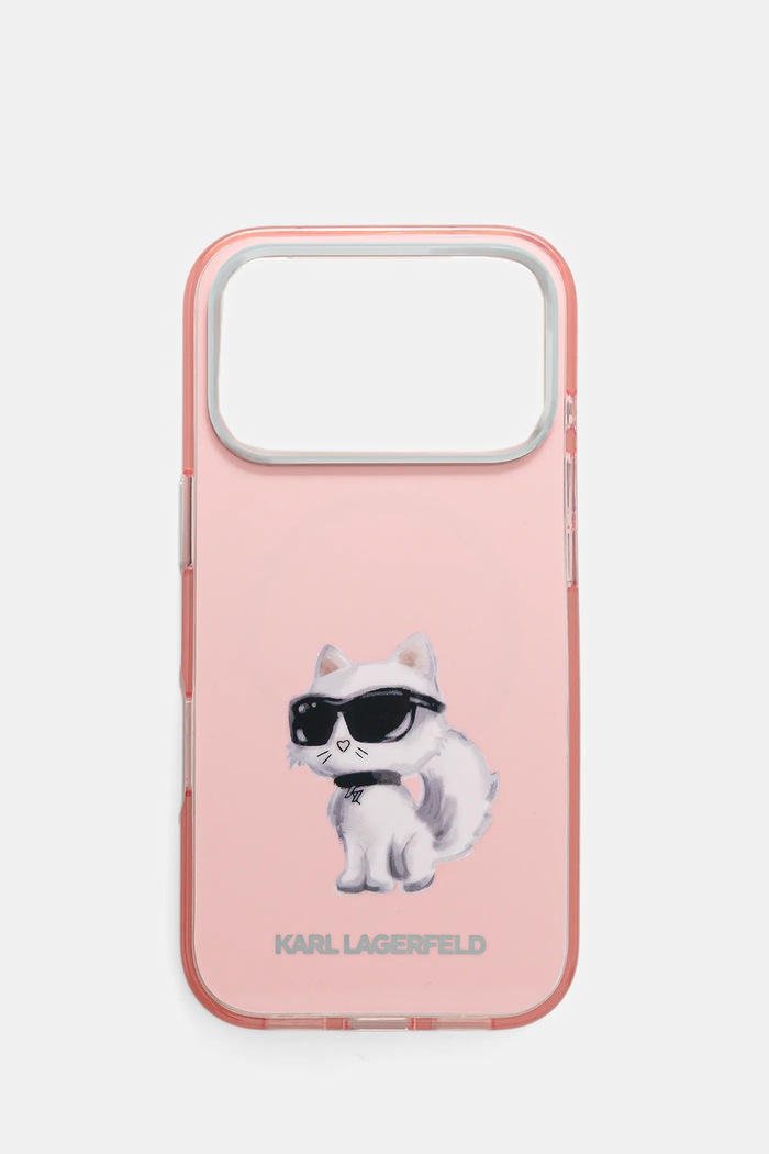 Puzdro na mobil Karl Lagerfeld iPhone 17 Pro na mobil ružová KLHMP17LHMCHAQOP
