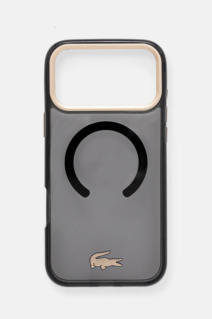Lacoste telefon tok iPhone 17 Pro Max telefonhoz fekete LCHMP17XUFWAK