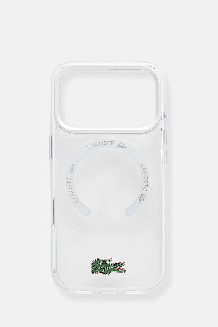 Obal na telefon Lacoste iPhone 17 Pro na mobil průhledná LCHMP17LUGTEH