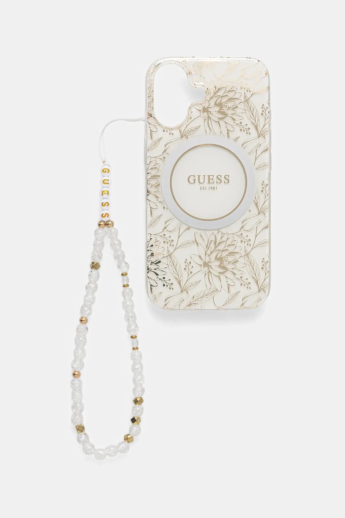 Obal na telefon Guess iPhone 17 na mobil béžová GUHMP17SHCPOFPH