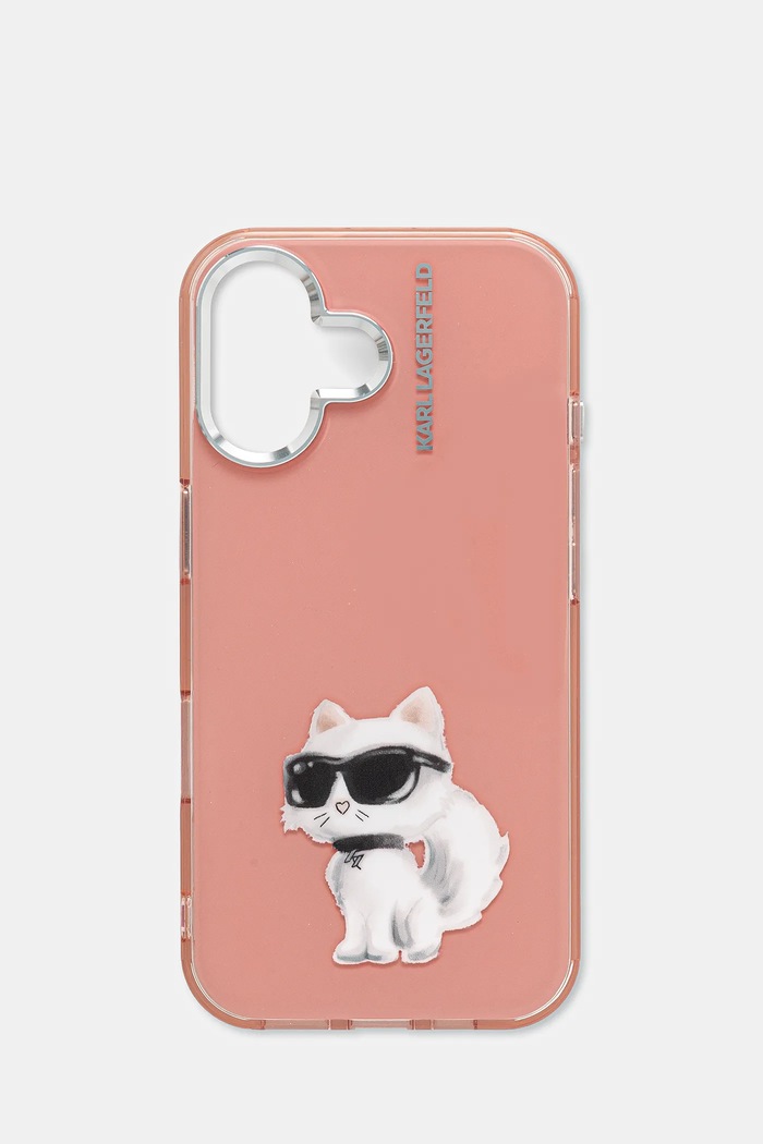 Karl Lagerfeld husă pentru telefon iPhone 16 pentru telefon roz KLHCP16SHMCHAQP