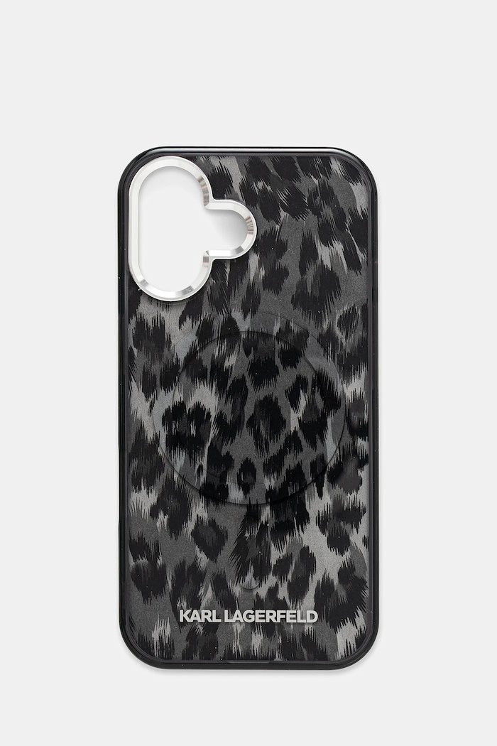 Puzdro na mobil Karl Lagerfeld iPhone 16 Darčekový box čierna KLHMP16SHDLEOICK