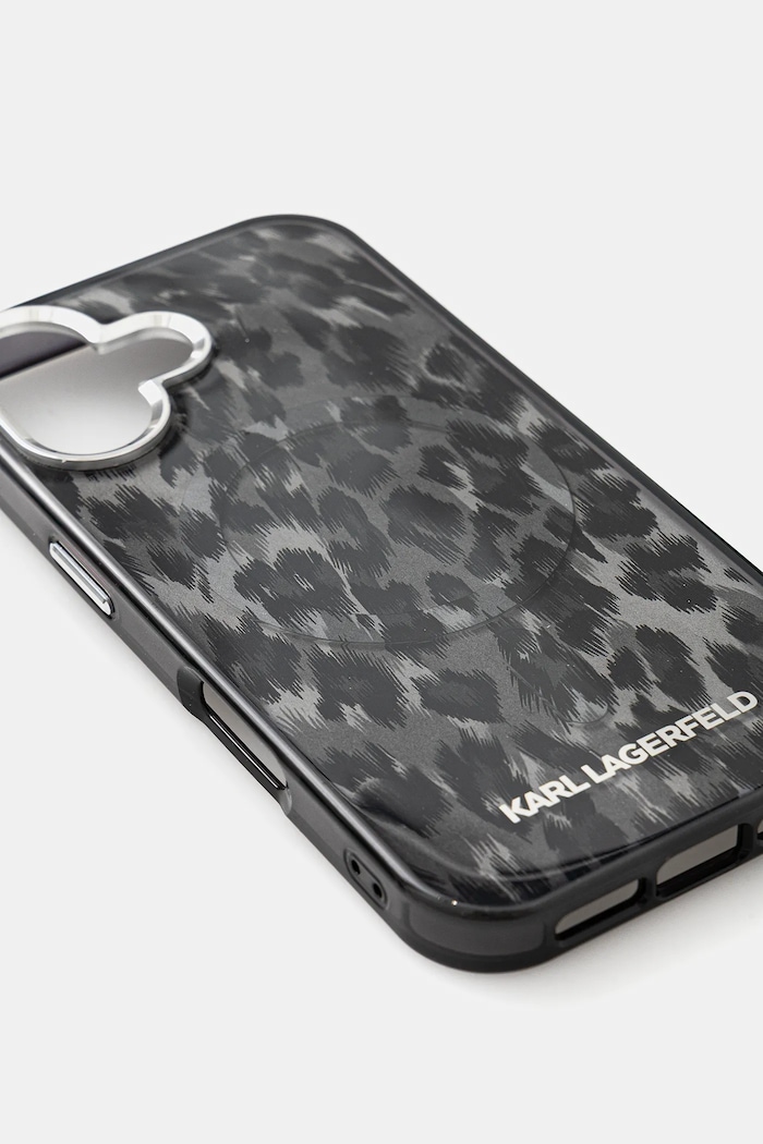 Puzdro na mobil Karl Lagerfeld iPhone 16 KLHMP16SHDLEOICK čierna AA00