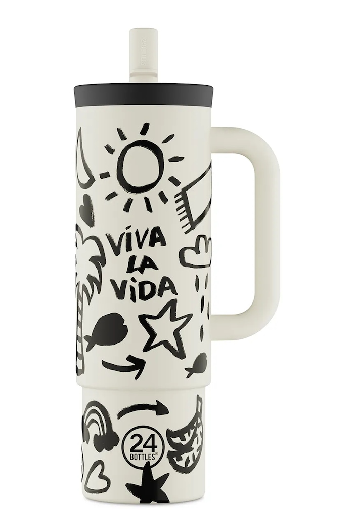 Šalica 24bottles Straw Cup 800 Viva la Vida bijela Straw.Cup.800.V