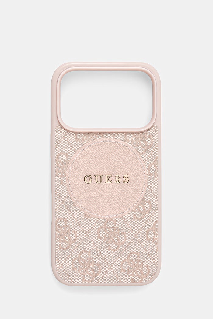 Puzdro na mobil Guess iPhone 17 Pro jemný vzor ružová GUHMP17LP4PGRSGP