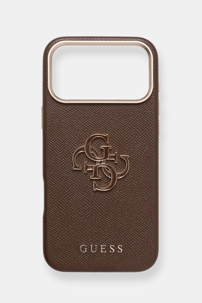 Puzdro na mobil Guess iPhone 17 Pro Max na mobil hnedá GUHCP17X5PS4RGGW