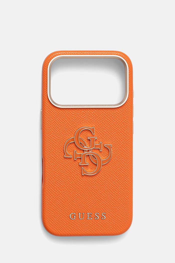 Puzdro na mobil Guess iPhone 17 Pro nášivka oranžová GUHCP17L5PS4RGGO