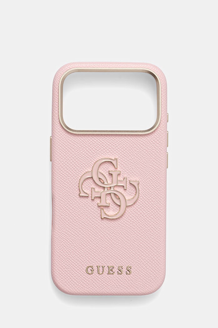 Puzdro na mobil Guess iPhone 17 Pro nášivka ružová GUHCP17L5PS4RGGP