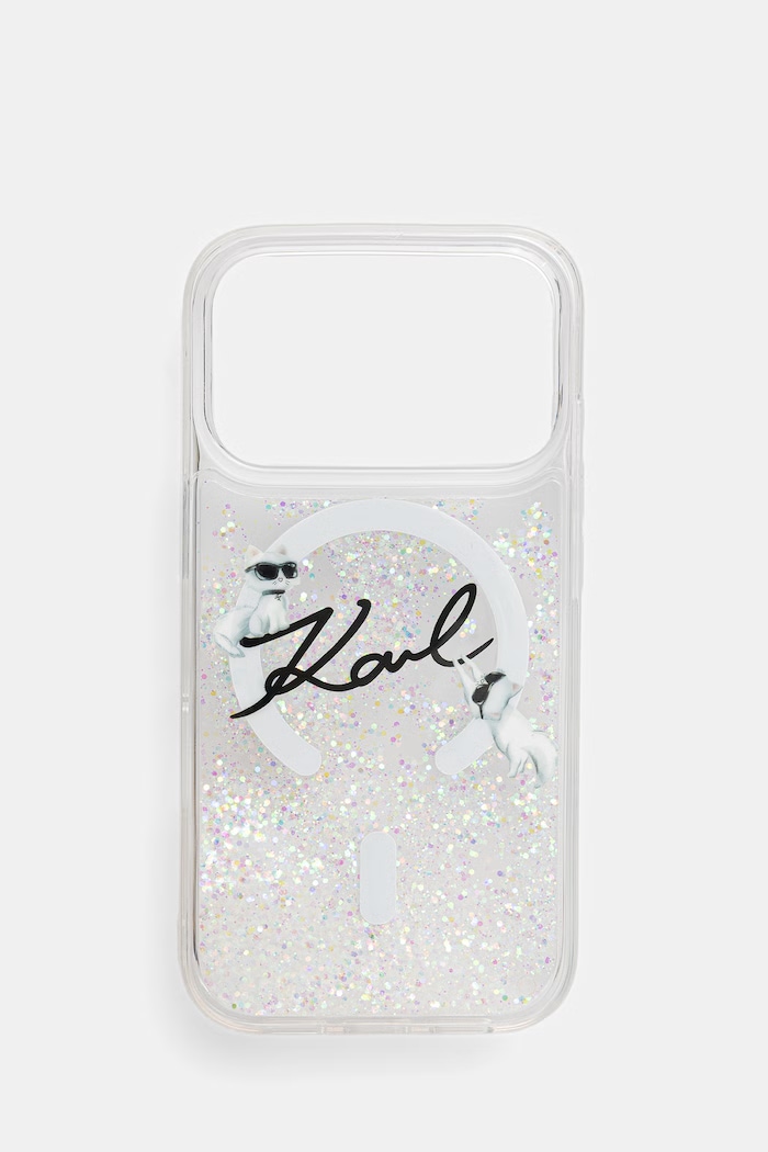 Karl Lagerfeld puzdro na telefón iPhone 17 Pro priesvitná KLHMP17L6LKSCAMT