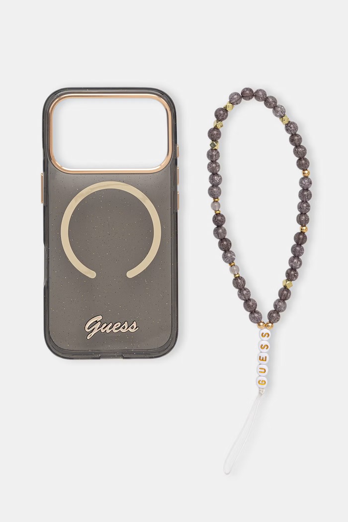 Guess puzdro na telefón iPhone 17 Pro čierna GUHMP17L5HTGSMSK