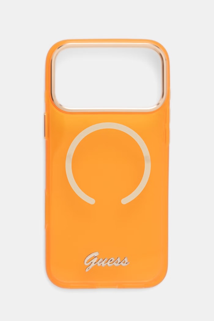Guess etui na telefon iPhone 17 Pro Max pomarańczowy GUHMP17X5HTCSMSO