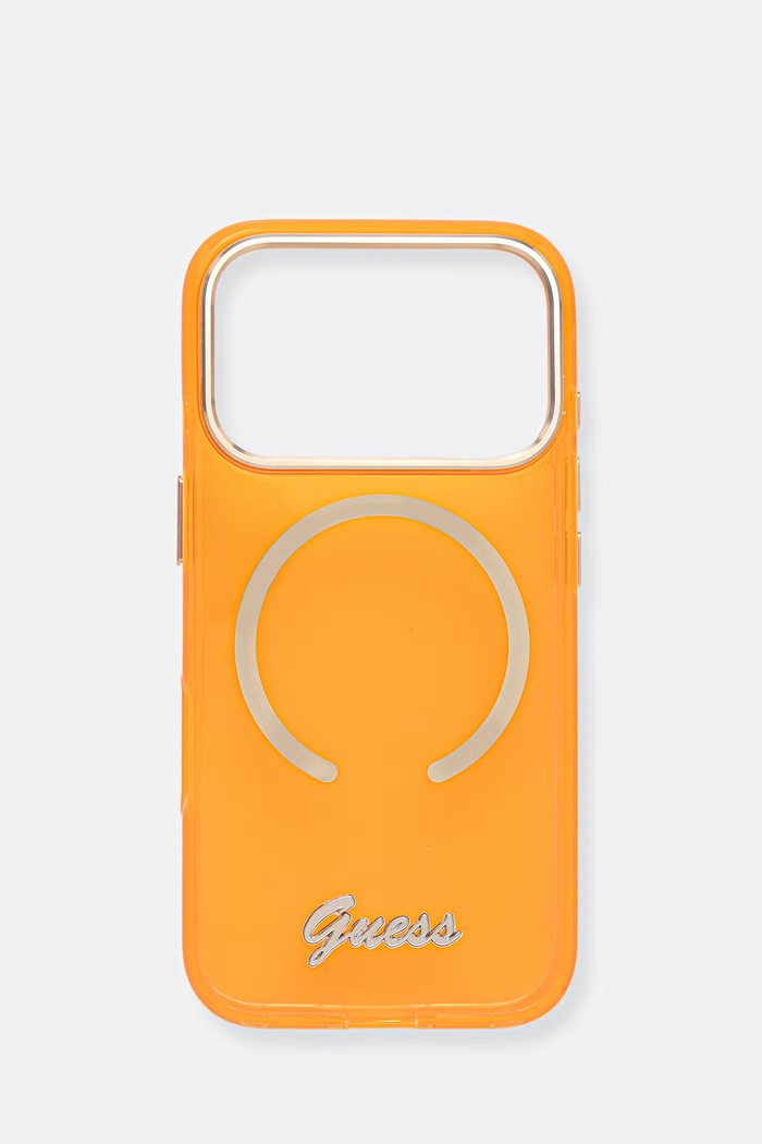Guess puzdro na telefón iPhone 17 Pro oranžová GUHMP17L5HTCSMSO