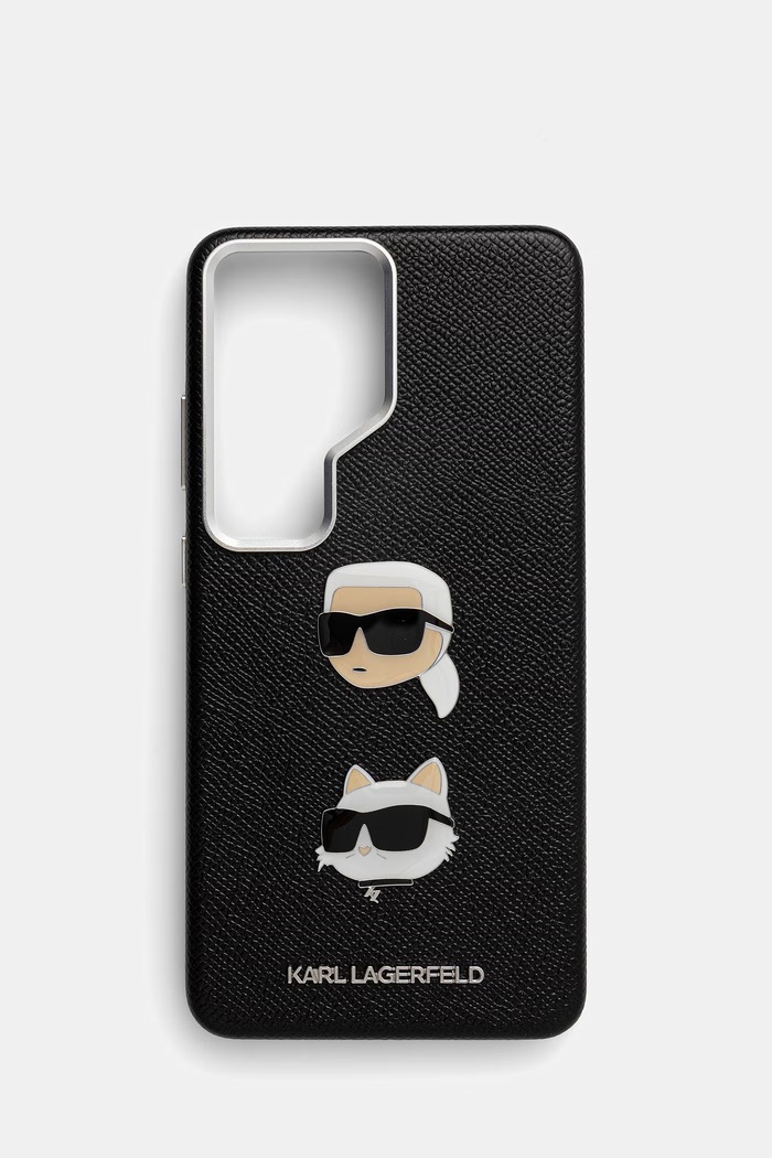 Karl Lagerfeld carcasă de telefon cu imitație de piele Samsung Galaxy S26 Ultra negru KLHCS26LPSFDHPOK