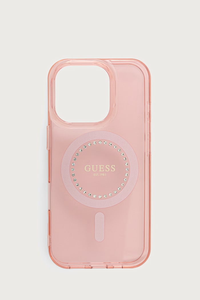 Guess Etui na telefon iPhone 16 Pro różowy GUHMP16LPFTDTEP