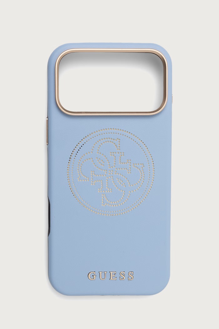 Guess Etui na telefon z imitacji skóry iPhone 17/18 Pro Max niebieski GUHMP18X6PS4SRGB