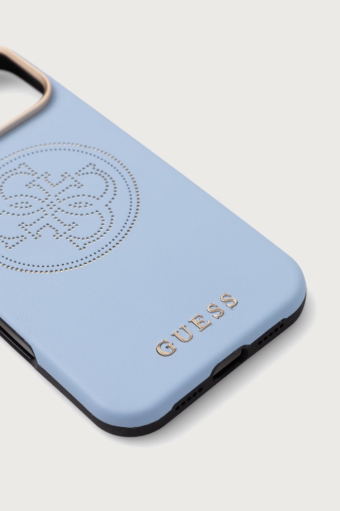 Guess Etui na telefon z imitacji skóry iPhone 17/18 Pro Max GUHMP18X6PS4SRGB niebieski AA00