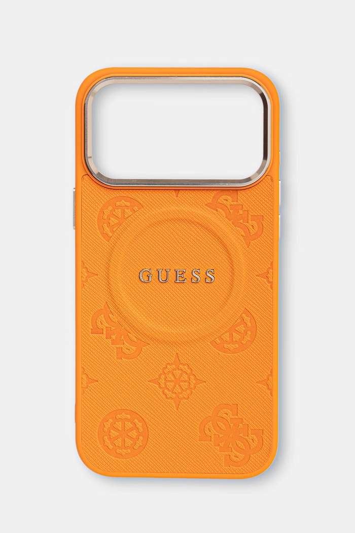 Guess etui na telefon iPhone 17 Pro Max pomarańczowy GUHMP17XPSAMSECO