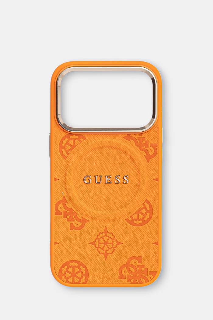 Guess etui na telefon iPhone 17 Pro pomarańczowy GUHMP17LPSAMSECO