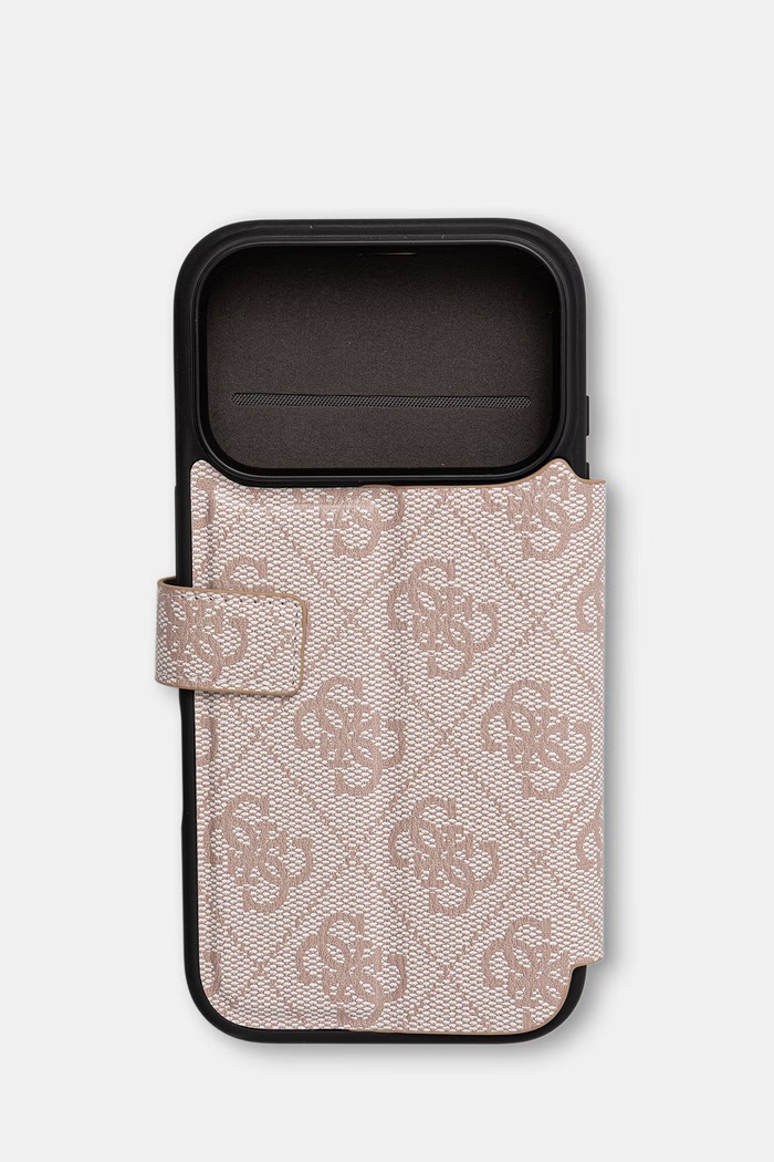 Guess etui na telefon z imitacji skóry iPhone 17 Pro GUBKP17L4GMGPI różowy AA00