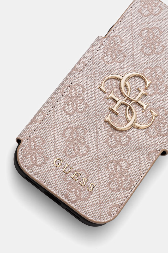 Guess etui na telefon z imitacji skóry iPhone 17 Pro różowy GUBKP17L4GMGPI