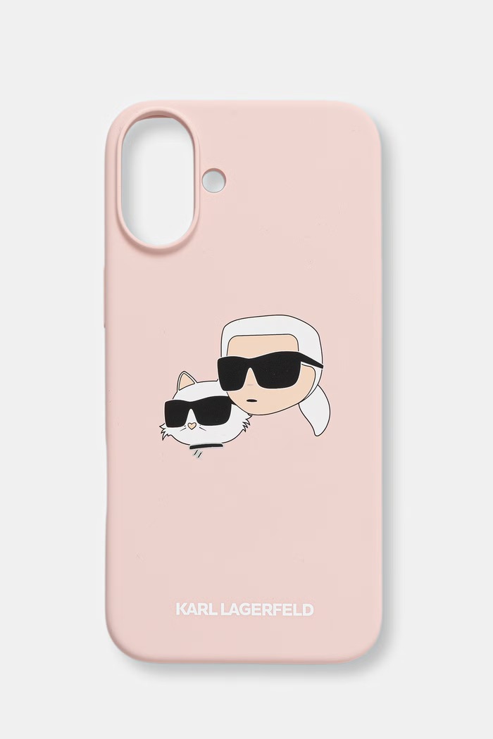 Karl Lagerfeld etui na telefon iPhone 16 Plus różowy KLHMP16MSKCHPPLP