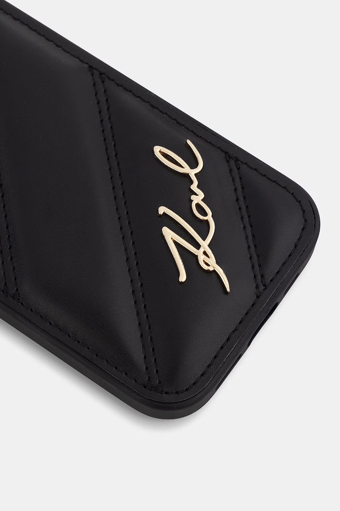 Karl Lagerfeld etui na telefon z imitacji skóry iPhone 15 / 14 / 13 KLHCP15SPQDSMGK czarny AA00