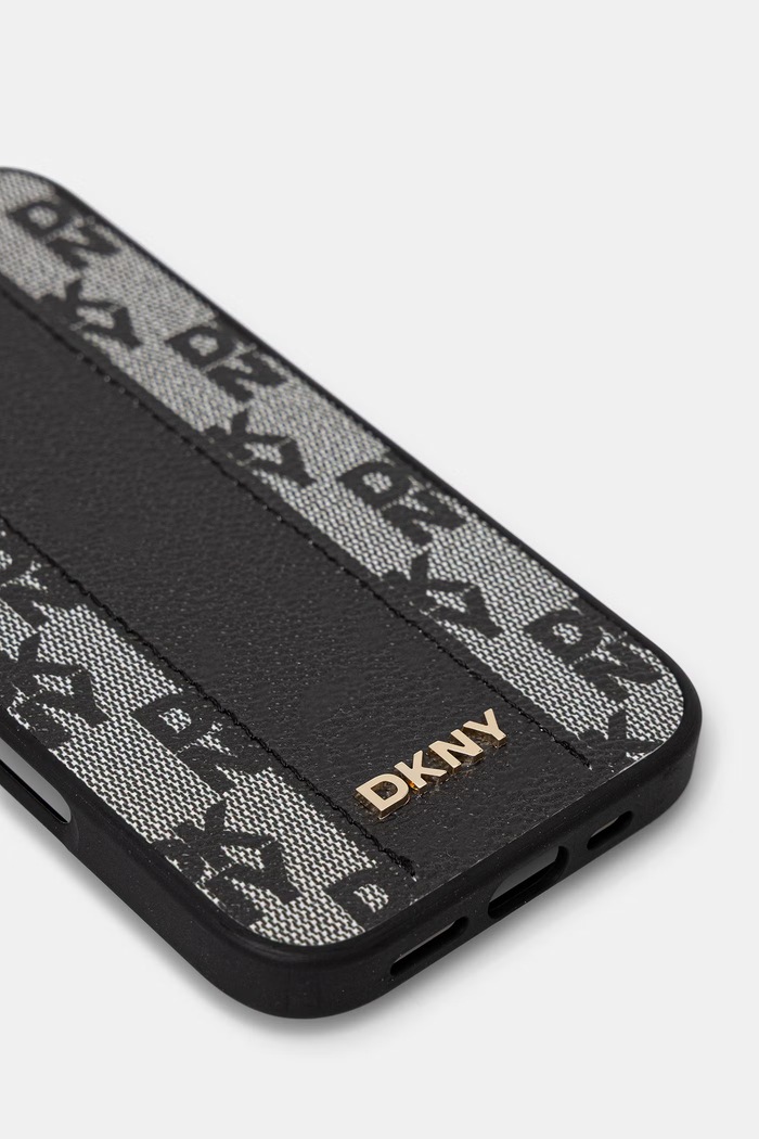 DKNY etui na telefon z imitacji skóry iPhone 16 DKHMP16SPCPVSLK czarny AA00