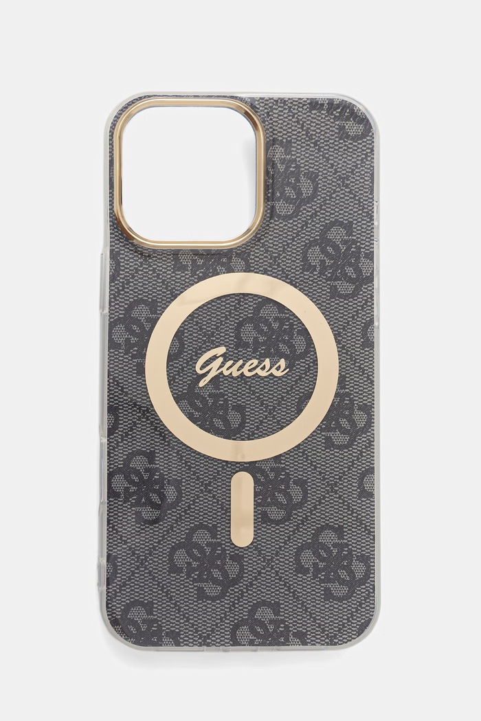 Guess etui na telefon iPhone 16 Pro Max szary GUHMP16XH4STK