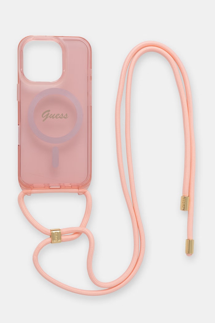 Guess etui na telefon iPhone 16 Pro różowy GUHMP16LHCTSGNSP