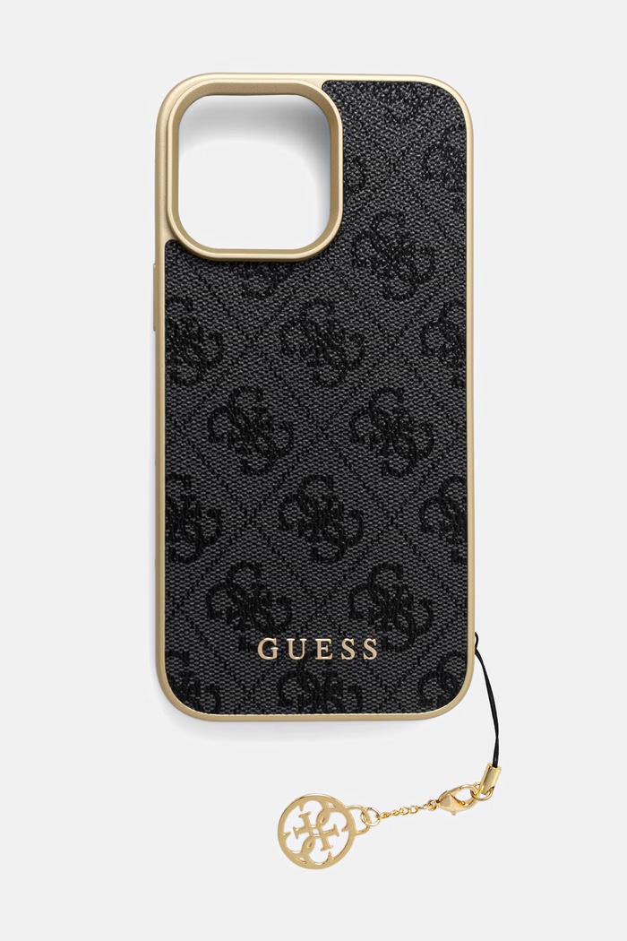 Guess etui na telefon z imitacji skóry iPhone 16 Pro Max granatowy GUHCP16XGF4GGR