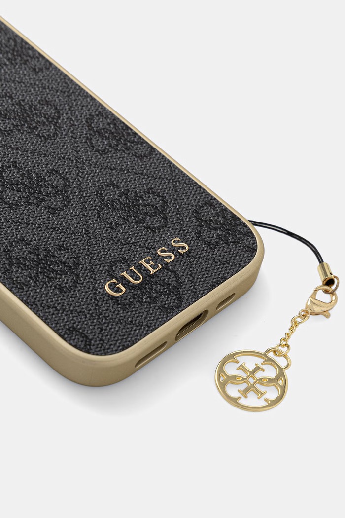 Guess etui na telefon z imitacji skóry iPhone 16 GUHCP16SGF4GGR granatowy AA00
