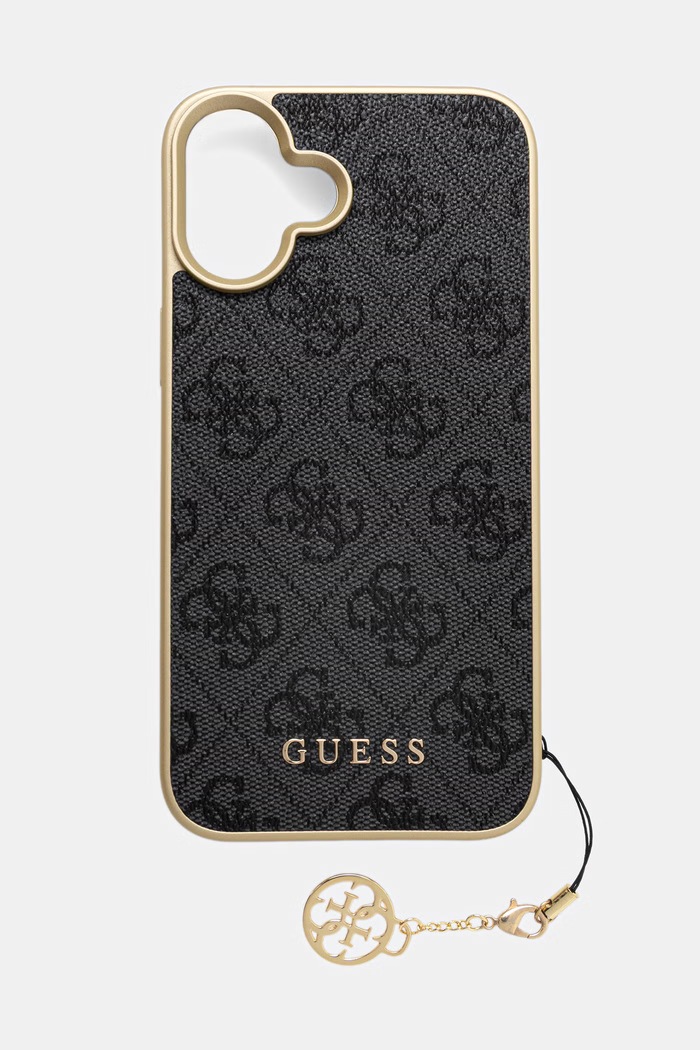 Guess etui na telefon iPhone 16 Plus granatowy GUHCP16MGF4GGR
