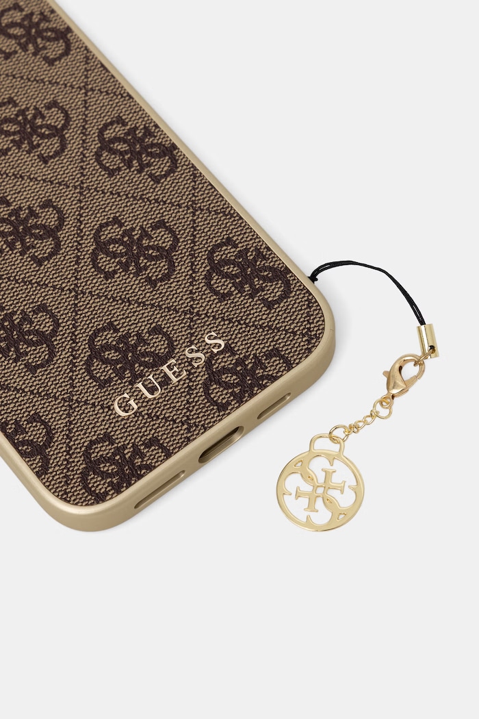 Guess etui na telefon z imitacji skóry iPhone 16 Plus GUHCP16MGF4GBR brązowy AA00