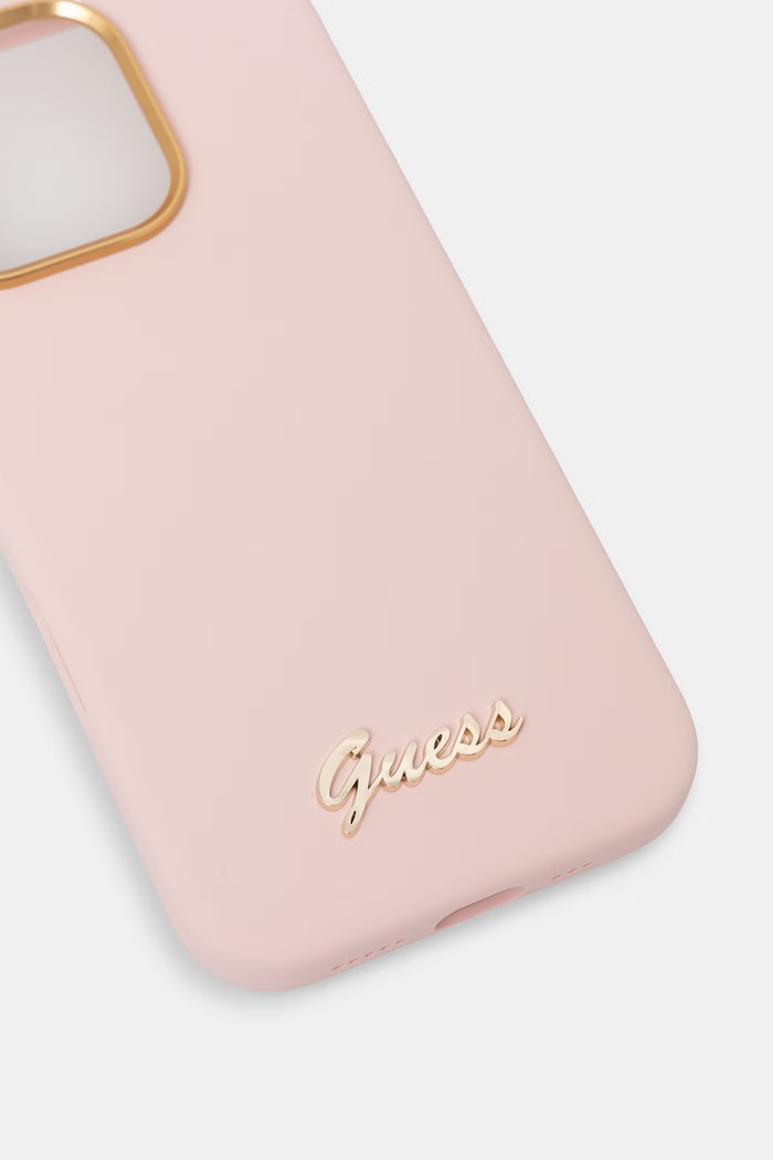 Guess etui na telefon iPhone 16 Pro GUHCP16LSMBSLP różowy AA00