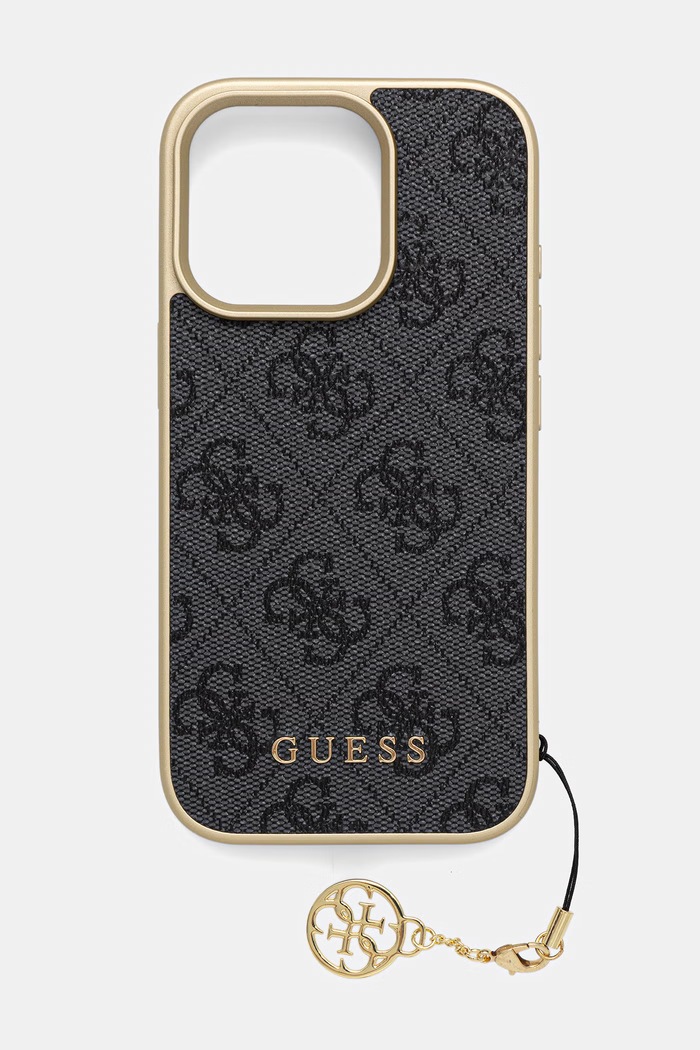Guess etui na telefon iPhone 16 Pro granatowy GUHCP16LGF4GGR