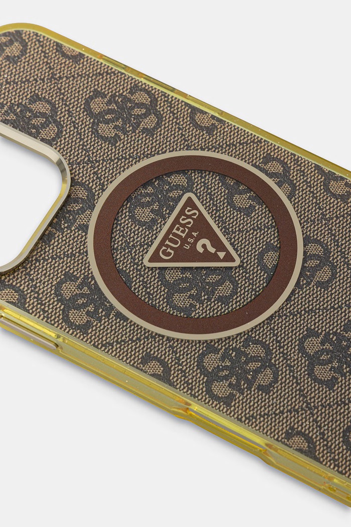 Guess etui na telefon iPhone 16 Pro Max GUHMP16XHG4PRTGW brązowy AA00