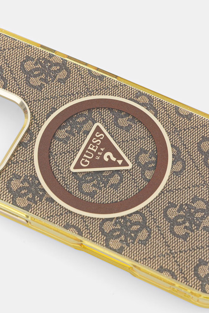 Guess etui na telefon iPhone 16 Pro GUHMP16LHG4PRTGW brązowy AA00