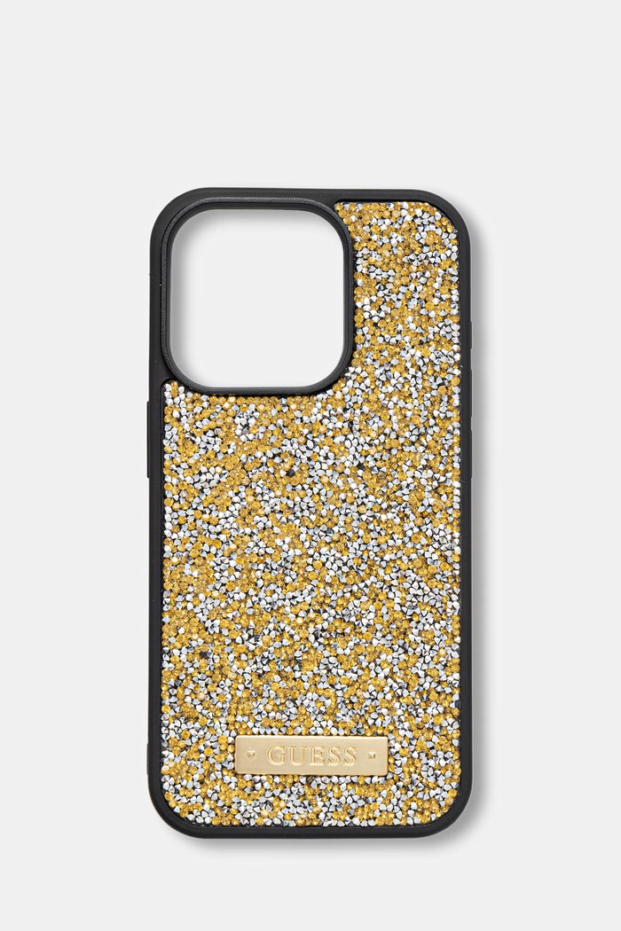 Guess etui na telefon iPhone 15 Pro złoty GUHCP15LPFGSBSD