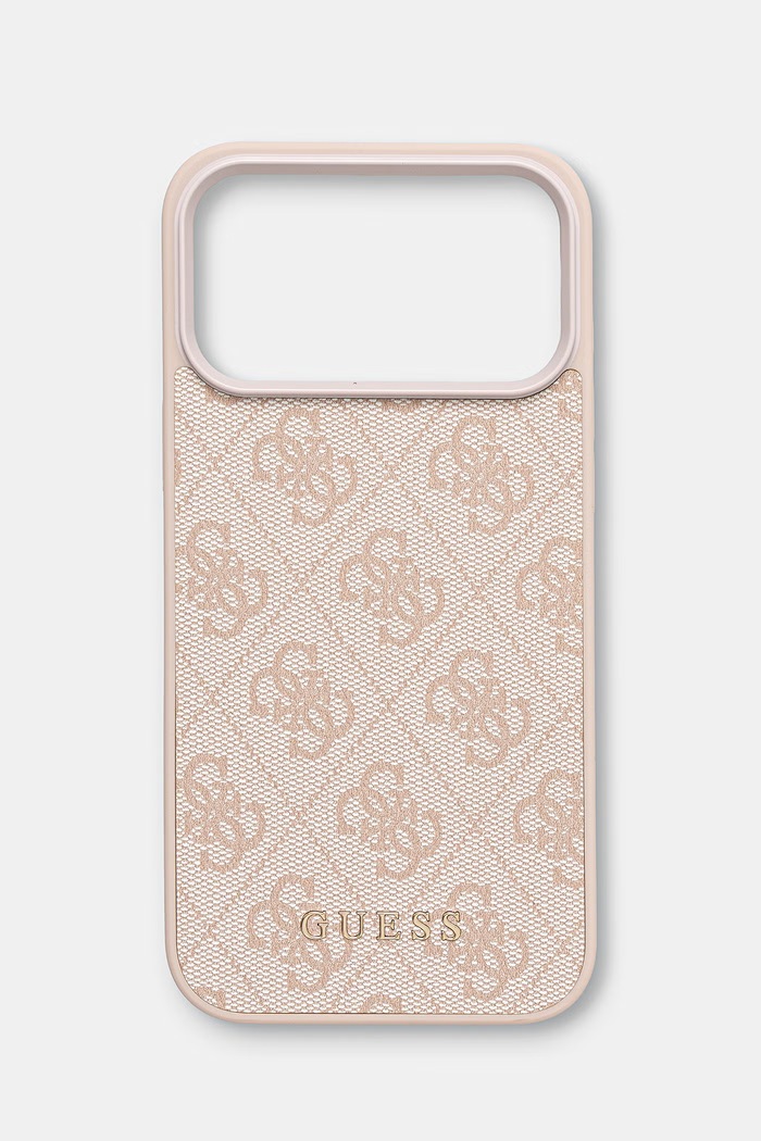 Guess etui na telefon z imitacji skóry iPhone 17 Pro Max różowy GUHCP17XG4GFPI