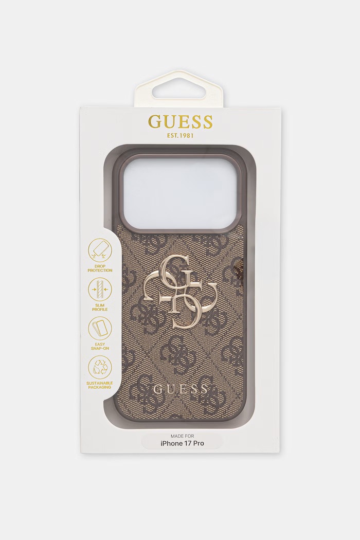 Accesorii Guess carcasă de telefon cu imitație de piele iPhone 17 Pro GUHCP17L4GMGBR maro