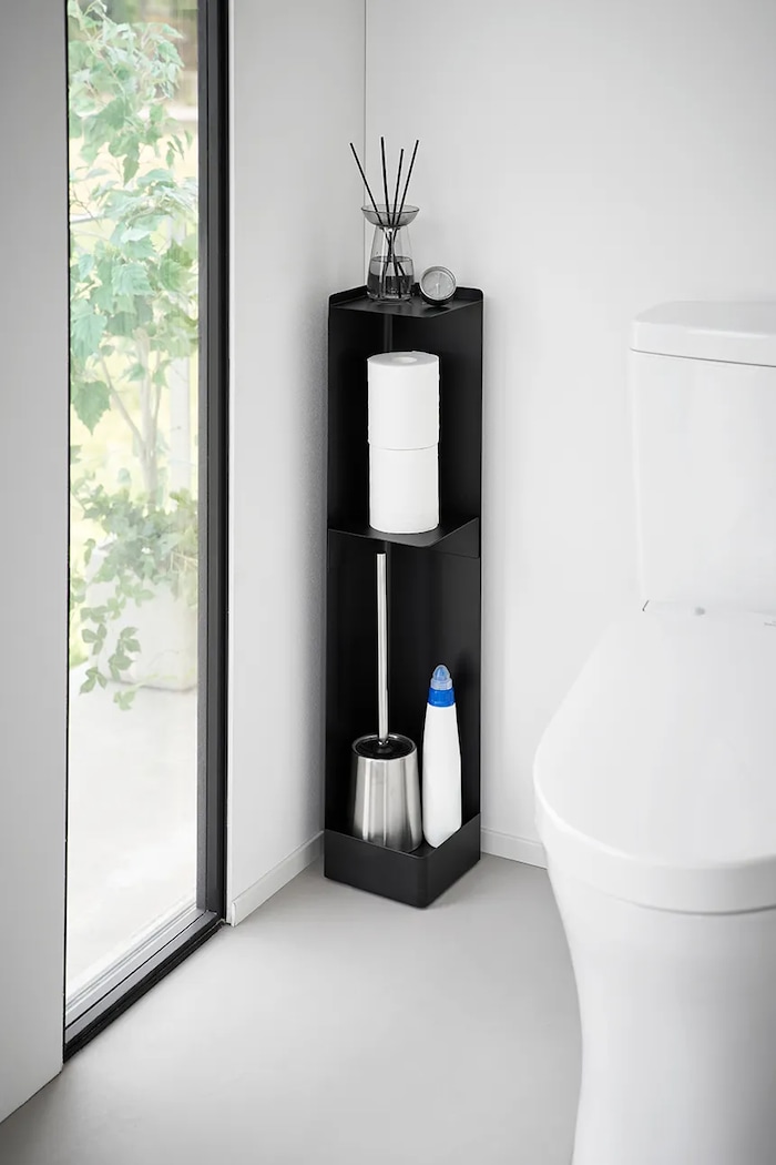 Baie Yamazaki Suport hârtie igienică Tower 11,5 x 38,5 cm 1490 negru