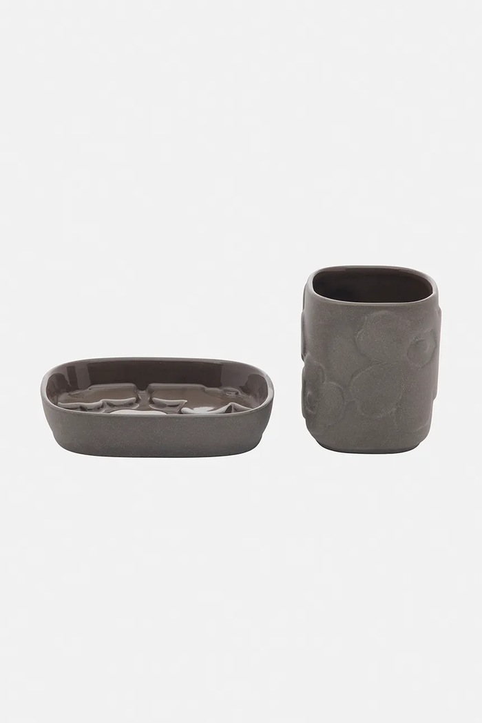 Marimekko zestaw akcesoriów łazienkowych z kamionki szary 075933.900