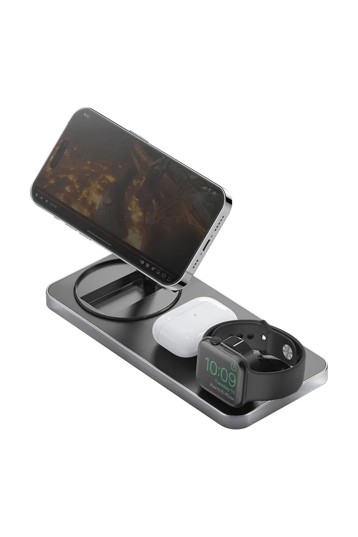 Bezdrátová nabíjecí podložka 3v1 Bazic 15W Fast Charging MagSafe černá GM.STN.BLK
