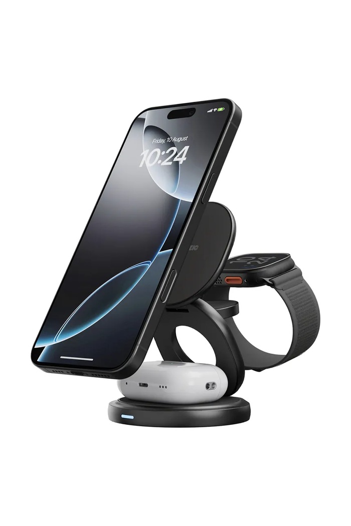 Indukční nabíječka Bazic 15W Fast Charging MagSafe šedá GM.GYRE360.GUN