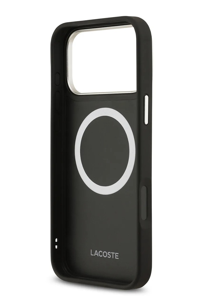 Lacoste etui na telefon z wbudowanym pierścieniem magnetycznym MagSafe iPhone 17 Pro Max LCHMP17XPCESK czarny AA00