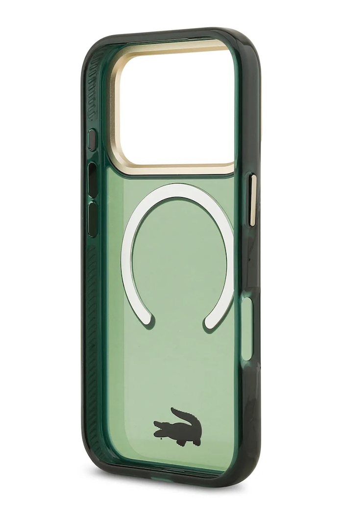 Lacoste beépített mágneses gyűrűvel ellátott telefon tok MagSafe iPhone 17 Pro LCHMP17LUFWAE zöld AA00